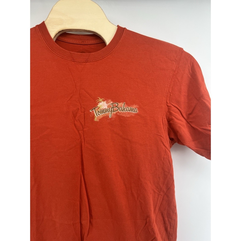 Tommy Bahama Large T Shirt Luxury Reel Estate Orange Graphic Fishing Marlin S/S - Picture 2 of 4